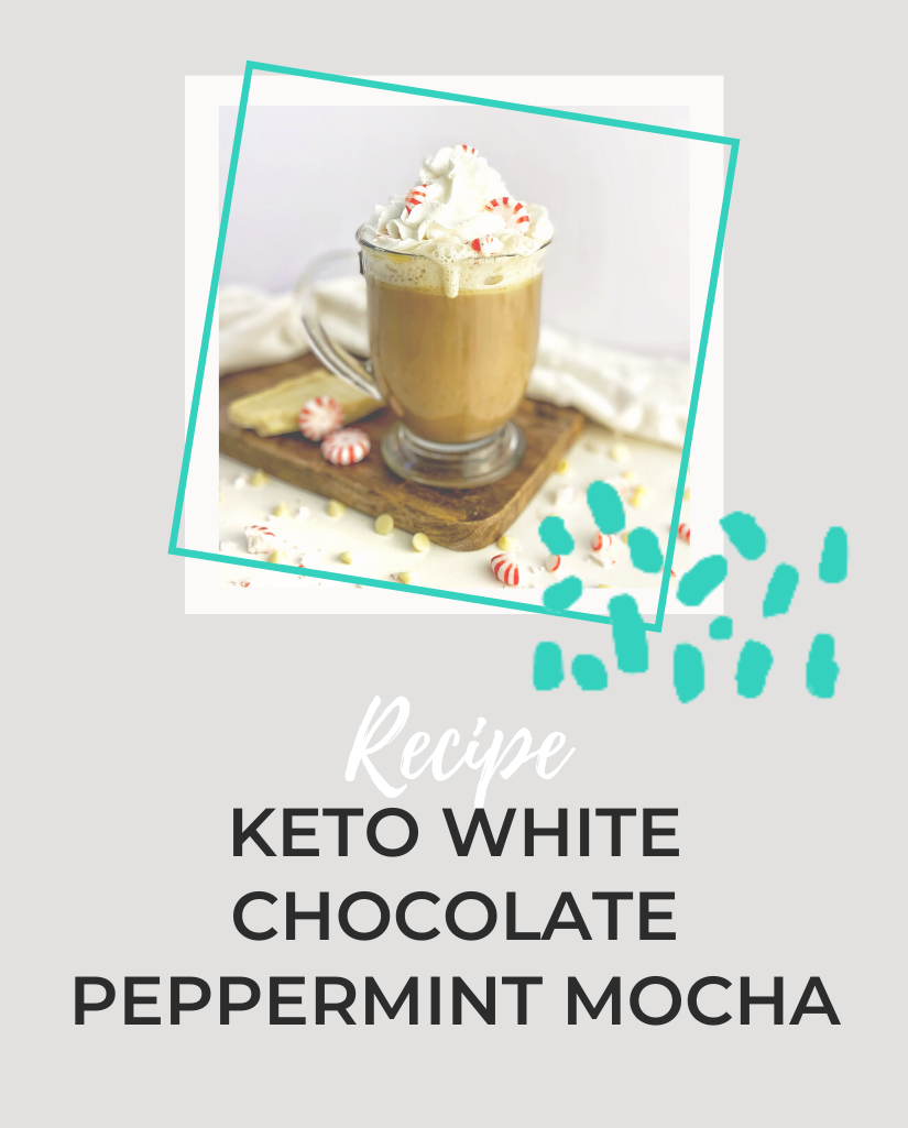 Keto White Chocolate Peppermint Mocha with whipped cream
