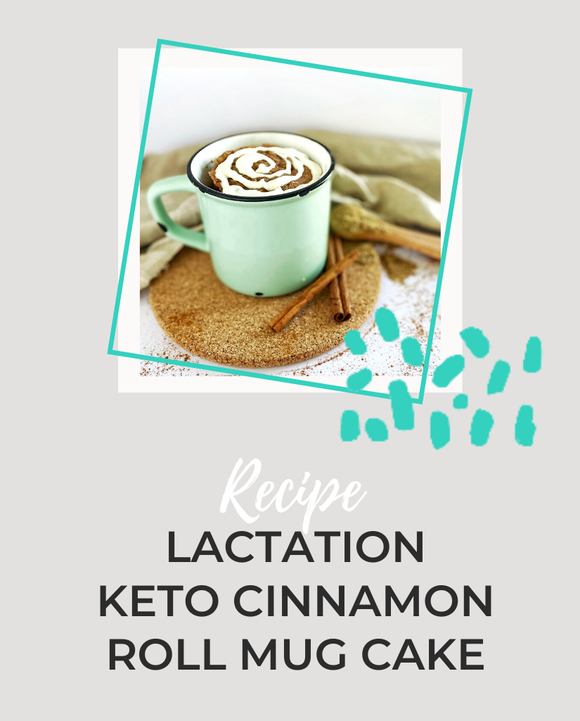 Lactation Keto Cinnamon Roll Mug Cake With Flaxseed and Cinnamon Sticks