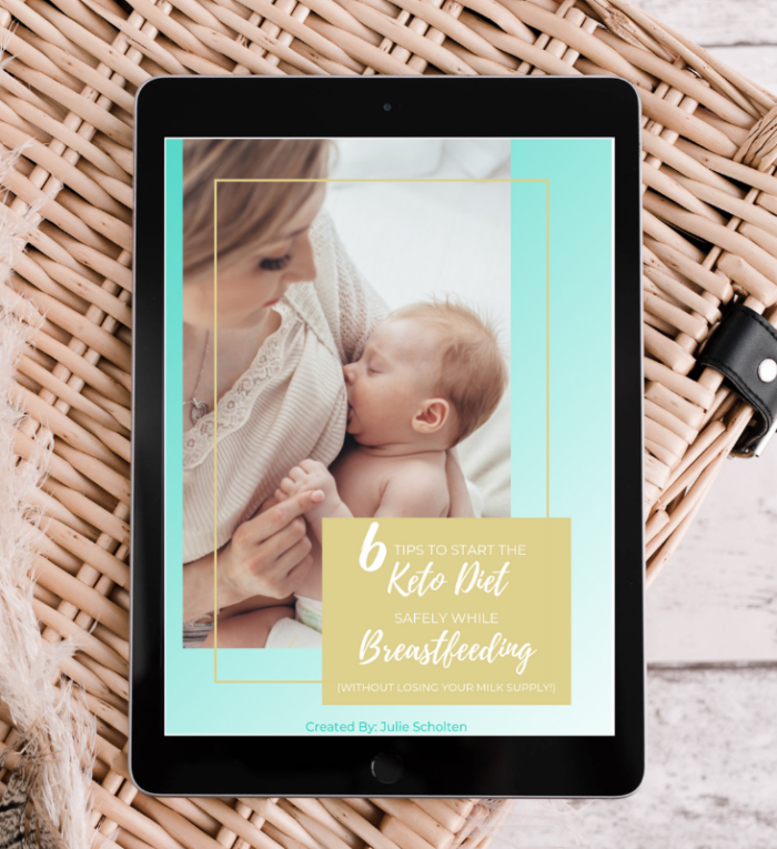 Keto Breastfeeding Tips eBook on a ipad